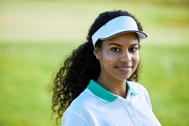 Sportive black woman outdoors