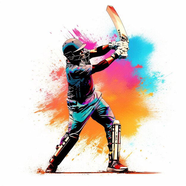 Sportman die cricket speelt illustratie