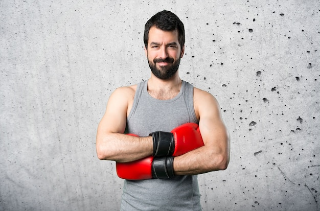 Sportman with boxing gloves