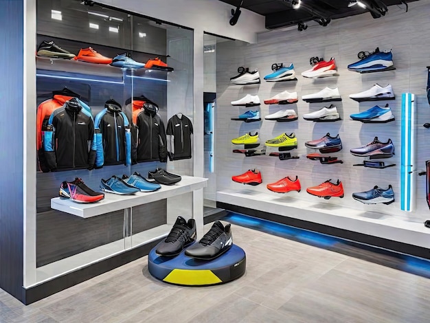 Sportproductvertoning in de showroom