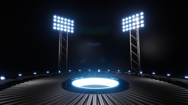Sports background with bright lights