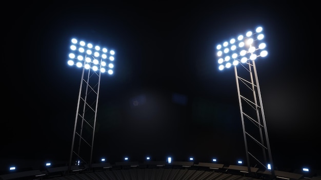 Sports background with bright lights