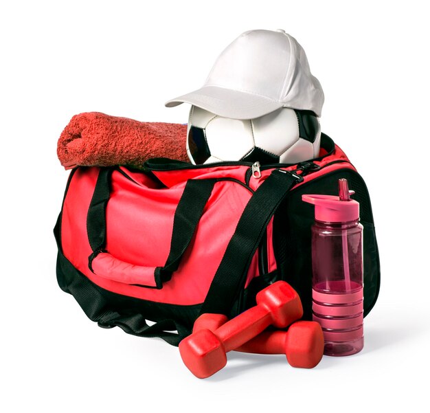 Sports bag with sports equipment