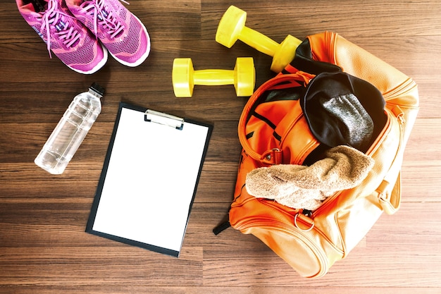 Sports bag with sports equipment