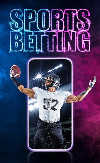 Photo sports betting concept design for a bookmaker download vertical banner for sports website or mobile application