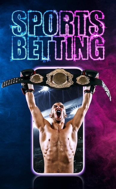 Photo sports betting concept design for a bookmaker download vertical banner for sports website or mobile application