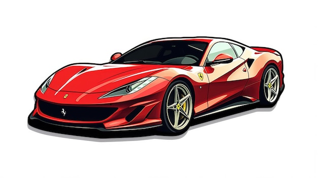 Sports car illustration sticker