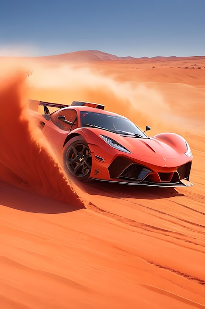 Sports Car on red sand