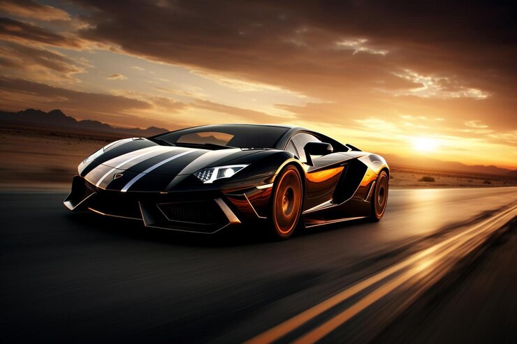Photo sports car on the road wallpaper