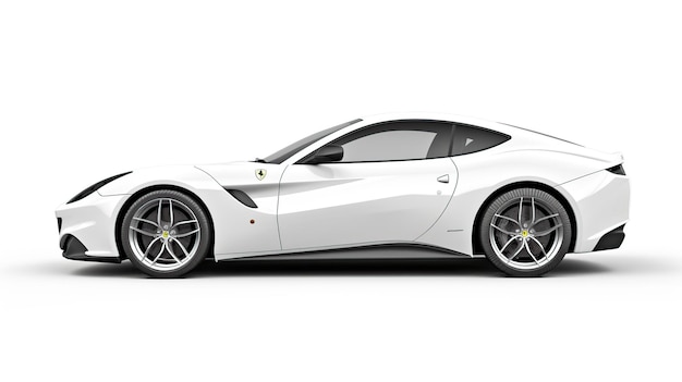 Photo sports car side view isolated white background ai generated image