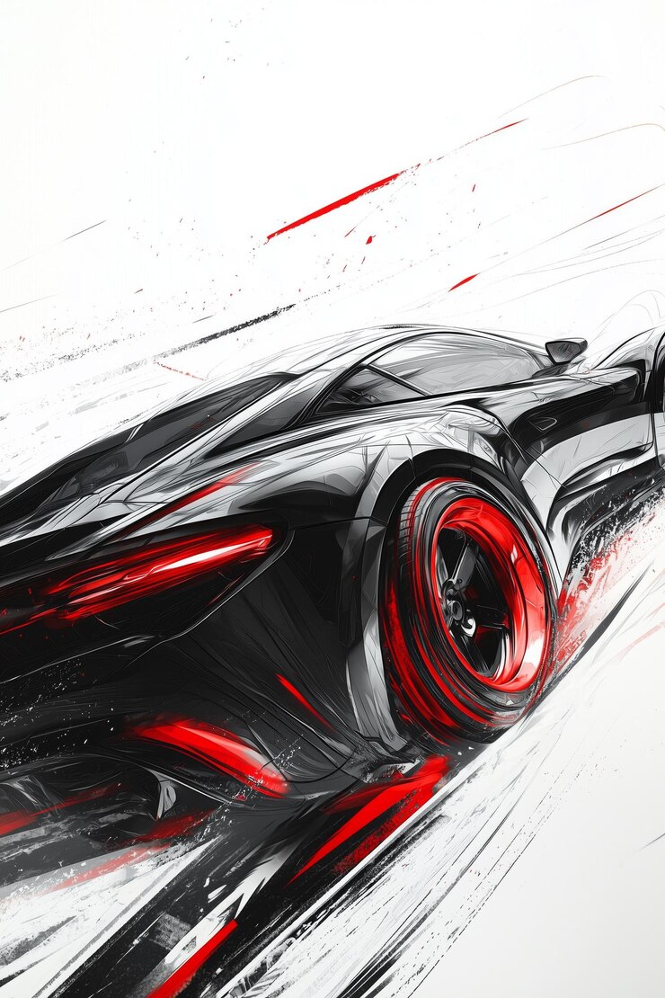 Photo sports car sketch