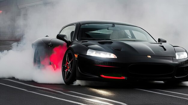 Photo a sports car with a black grille and the word mercedes on the front fog road