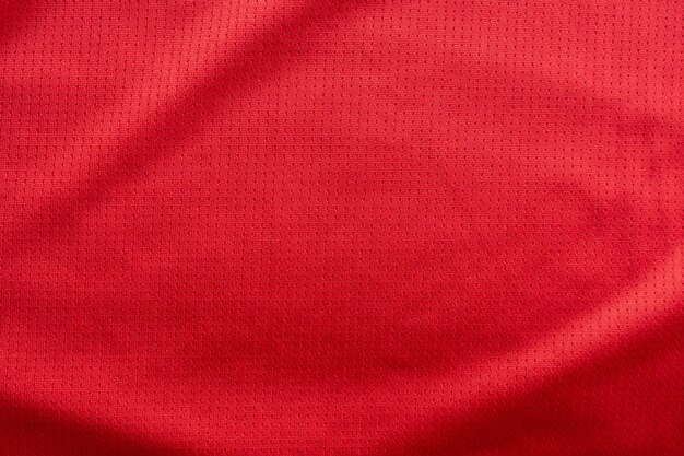 Sports clothing fabric football jersey texture top view red color