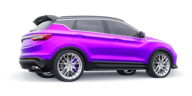 Sports compact car SUV 3d render illustrration