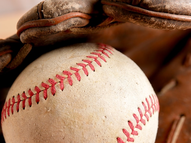 Sports Equipment old Baseball background texture