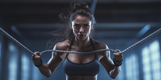 ジムでスポーツ フィットネス女性