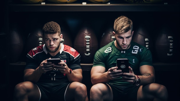 Photo sports players on phones