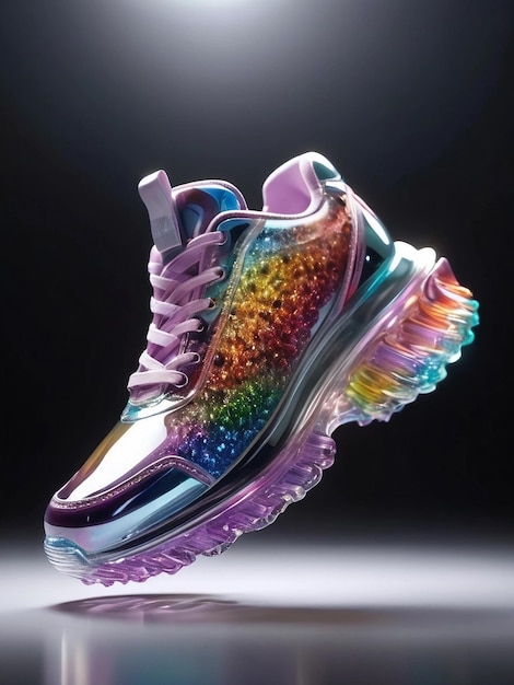 sports shoes sneakers sneakers rainbow 3D photo