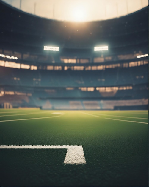 Sports stadium background empty green grass playground