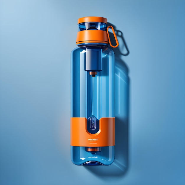 Photo sports water bottle on a blue background