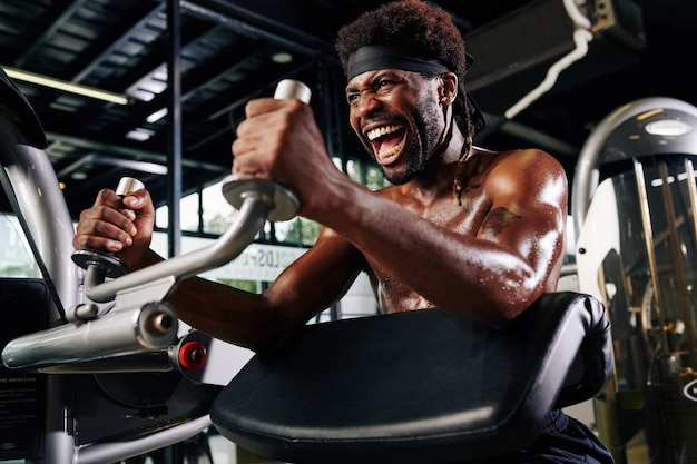 Sportsman shouting to encourage himself