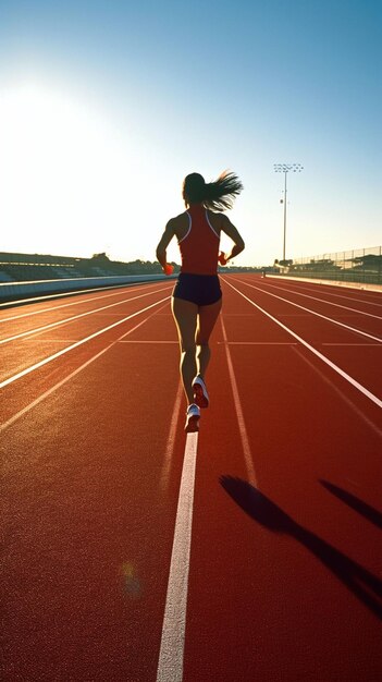 Foto atleta che corre su una pista