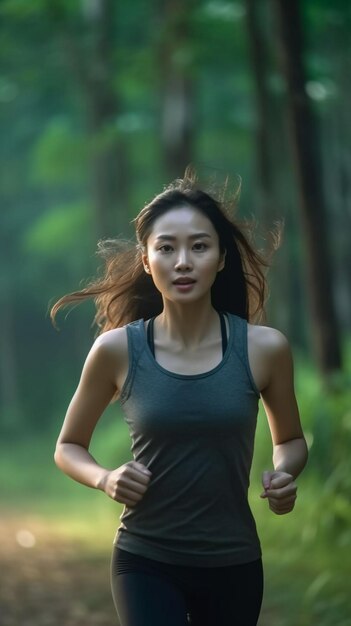 sportswoman running on a track