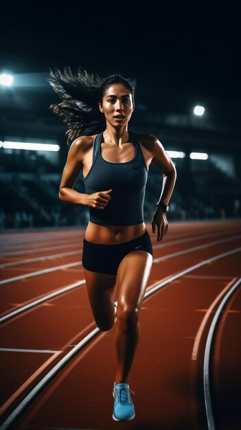 Foto atleta che corre su una pista