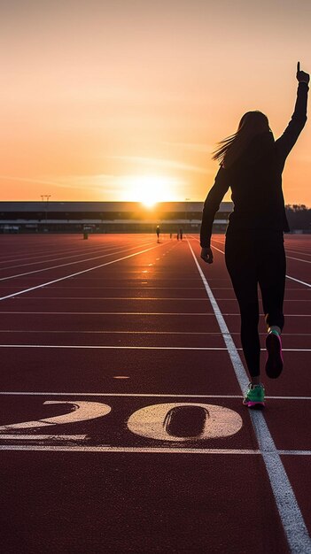 Foto atleta che corre su una pista