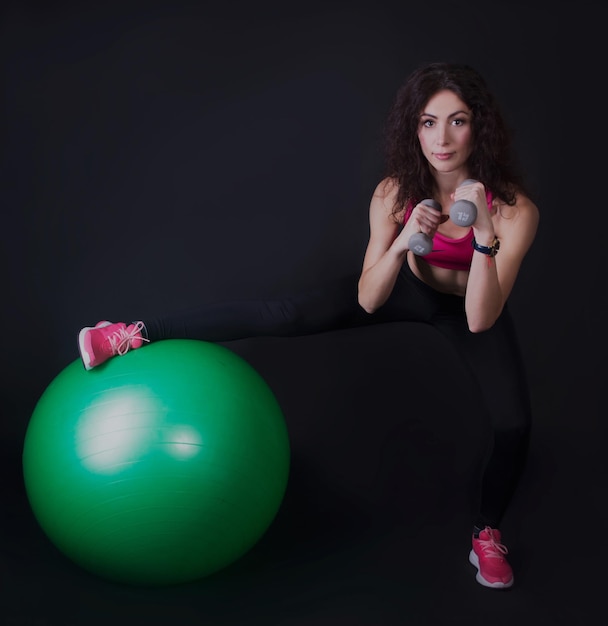 Sportswoman with ball