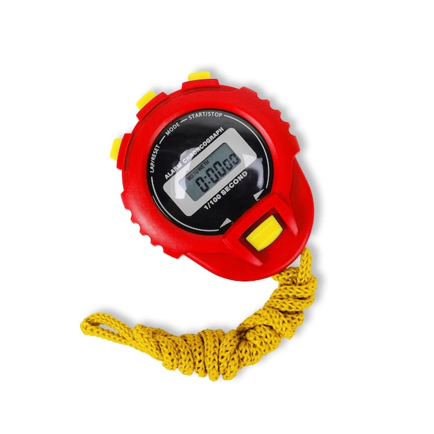 Sportuitrusting Rood geel Stopwatch Geïsoleerd