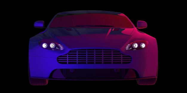 Sportwagen geïsoleerd op achtergrond 3D-rendering illustratie