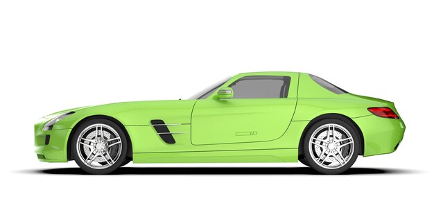 Sportwagen geïsoleerd op de achtergrond 3D-rendering illustratie