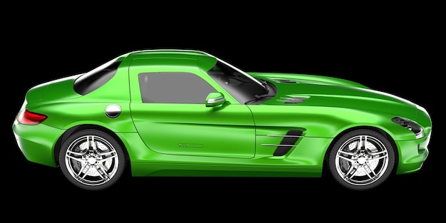 Sportwagen geïsoleerd op de achtergrond 3D-rendering illustratie
