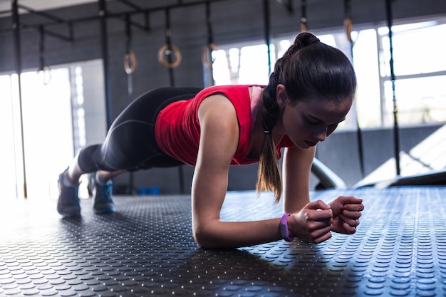 Sporty athlete exercising