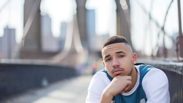 Photo sporty dressed young man