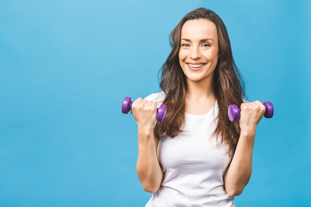 Sporty woman doing exercises