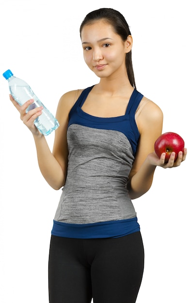 Sporty woman with water