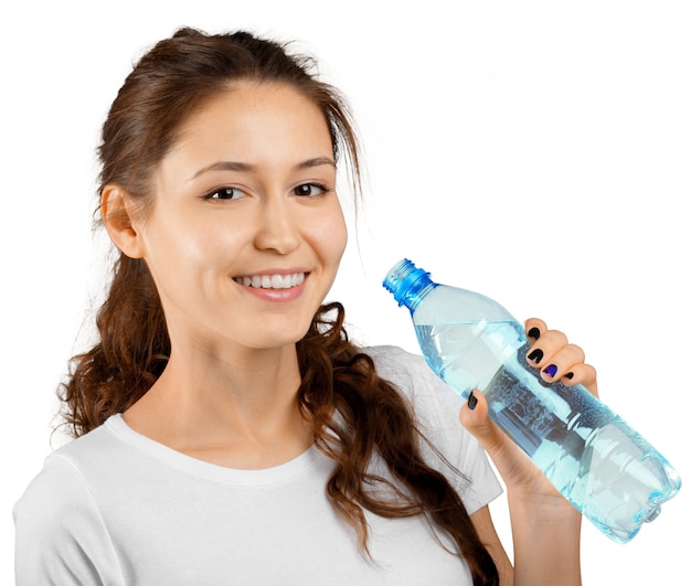 Sporty woman with water