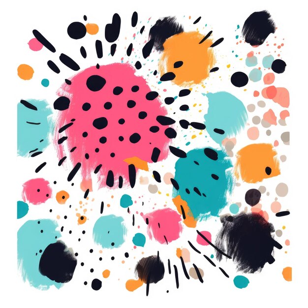 Foto spot inkt stroke pastel hipster trendy textiel doodle print verf rond artistieke grafische grunge