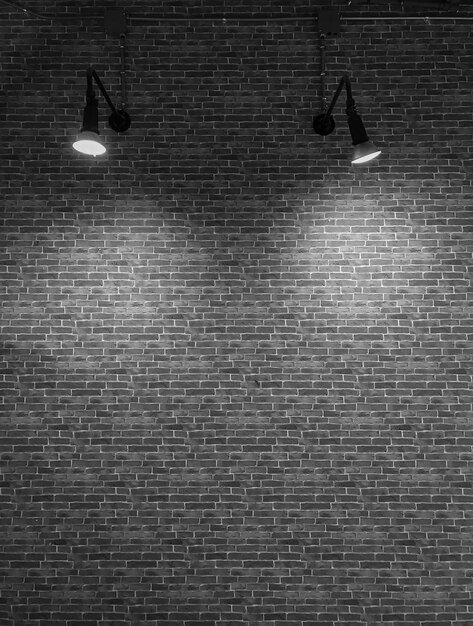 Spot light and brick background