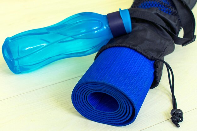 Spot mat in case and water bottleSports and health