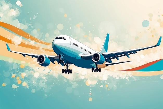 Spot patterned airplane against soft abstract background stock illustration