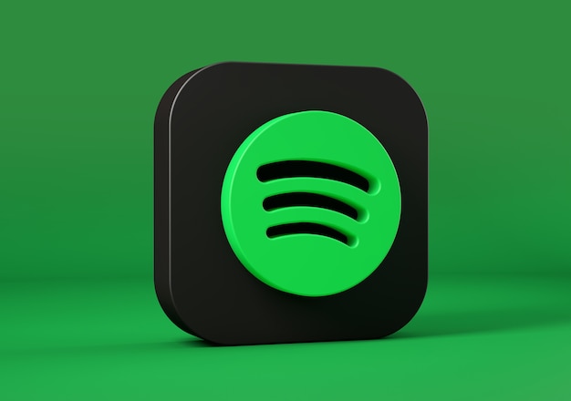 Photo spotify icon isolated. 3d rendering