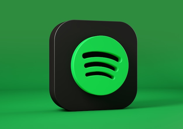 Foto icona di spotify isolata. rendering 3d