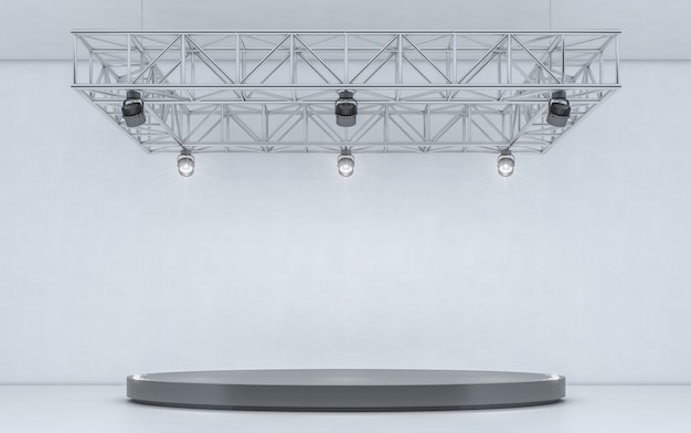 Spotlight achtergrond en lamp met podium