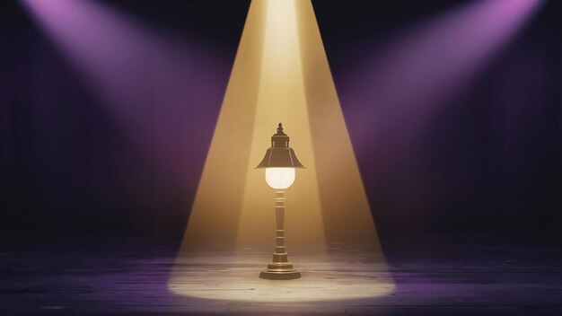 Photo spotlight background and lamp with stage