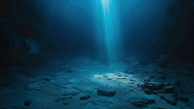 Photo spotlight blue background generative ai
