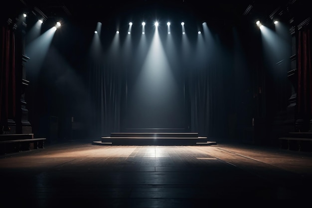 Spotlight on dark stage background