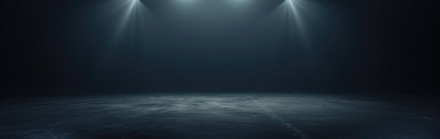 Spotlight On An Empty Dark Stage